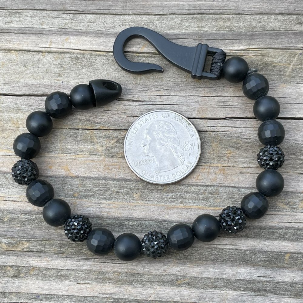 Nordstrom Rack Bracelet Men Wristband Black beads - Picture 5 of 9